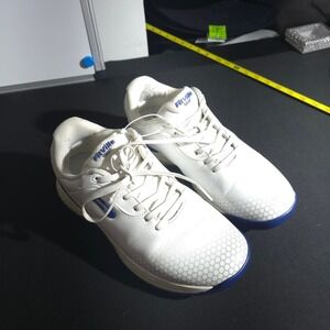 FitVille Golf Shoes Mens 8 White Blue Waterproof Spiked Performance Comfort Pro!